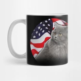 American Birman Cat USA Flag Funny Gift Shirt 4th of July Mug